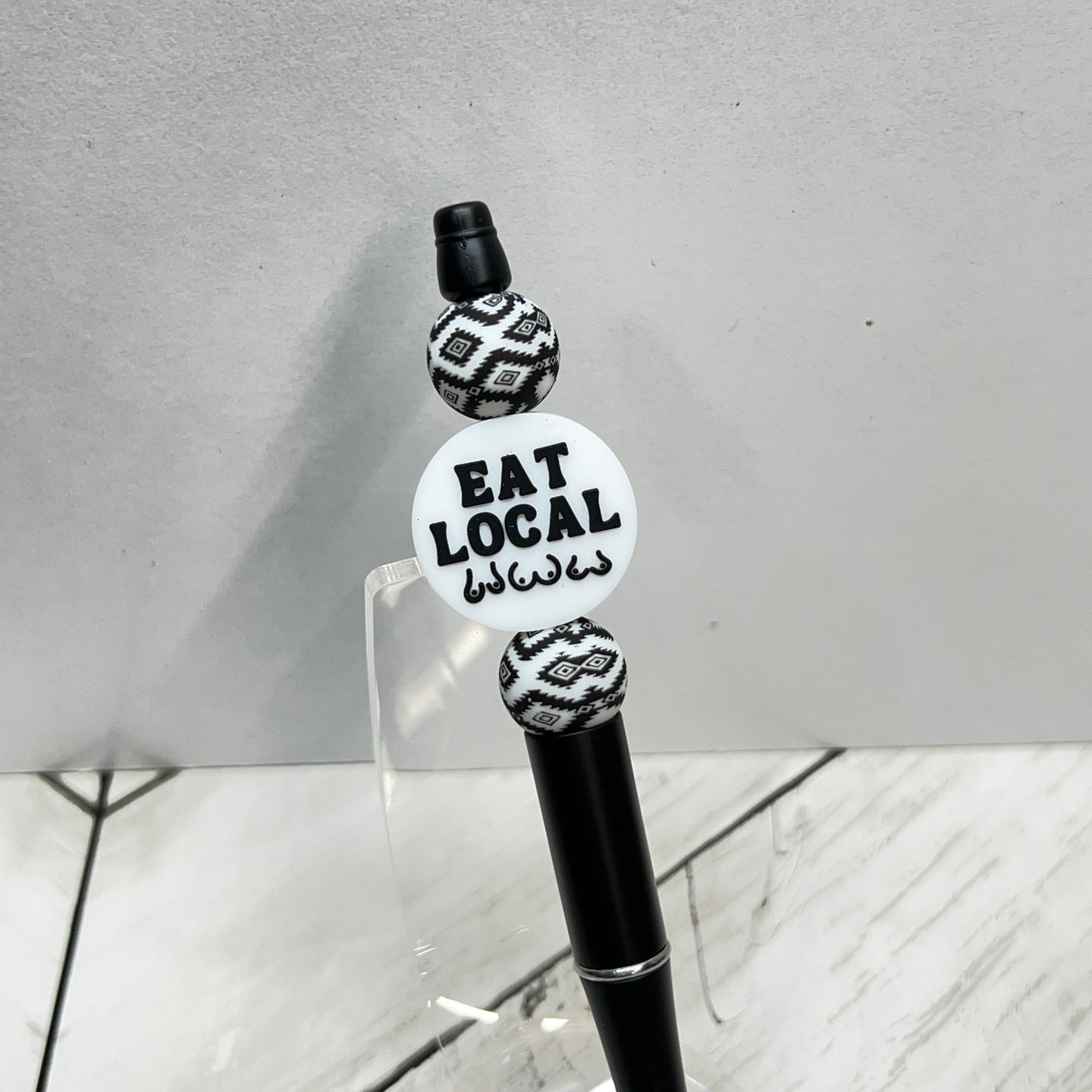 B&W Eat Local Aztec Plastic Pen